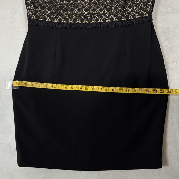 NEW Ivanka Trump Sleeveless Sheath Dress Size 16 Black Beige Floral Crochet Chic - Picture 12 of 14